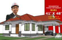 DESIGN RUMAH B101- PELAN RUMAH BANGLO 1 TINGKAT-3 BILIK (1259 KAKI PERSEGI-41’ X 48’)