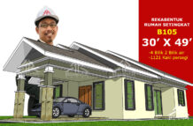 DESIGN RUMAH B105- PELAN RUMAH BANGLO 1 TINGKAT-4 BILIK (1121 KAKI PERSEGI-30’ X 49’)