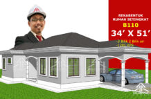 DESIGN RUMAH B110- PELAN RUMAH BANGLO 1 TINGKAT-3 BILIK (1291 KAKI PERSEGI-34’ X 51’)