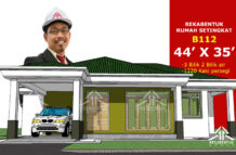 DESIGN RUMAH B112- PELAN RUMAH BANGLO 1 TINGKAT-3 BILIK (1220 KAKI PERSEGI-44’ X 35’)