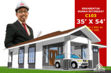 DESIGN RUMAH C103- PELAN RUMAH BANGLO 1 TINGKAT-3 BILIK (1457 KAKI PERSEGI-35’ X 54’)