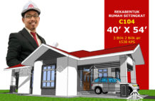 DESIGN RUMAH C104- PELAN RUMAH BANGLO 1 TINGKAT-3 BILIK (1538 KAKI PERSEGI-40’ X 54’)