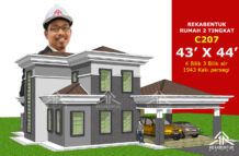 DESIGN RUMAH C207- PELAN RUMAH BANGLO 2 TINGKAT 