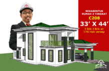 DESIGN RUMAH C208- PELAN RUMAH BANGLO 2 TINGKAT 