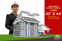 DESIGN RUMAH C209- PELAN RUMAH BANGLO 2 TINGKAT 