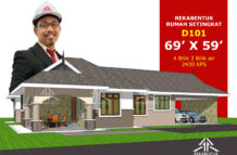 DESIGN RUMAH D101- PELAN RUMAH BANGLO 1 TINGKAT-4 BILIK (2430 KAKI PERSEGI-69’ X 59’)