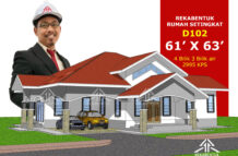 DESIGN RUMAH D102- PELAN RUMAH BANGLO 1 TINGKAT-4 BILIK (2995 KAKI PERSEGI-61’ X 63’)