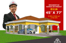DESIGN RUMAH D116- PELAN RUMAH BANGLO 1 TINGKAT-6 BILIK (2758 KAKI PERSEGI-45’ X 77’)