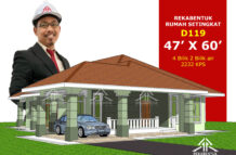 DESIGN RUMAH D119- PELAN RUMAH BANGLO 1 TINGKAT-4 BILIK (2232 KAKI PERSEGI-47’ X 60’)