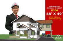 DESIGN RUMAH D206- PELAN RUMAH BANGLO 2 TINGKAT 