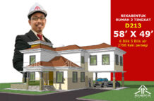 DESIGN RUMAH D213- PELAN RUMAH BANGLO 2 TINGKAT 