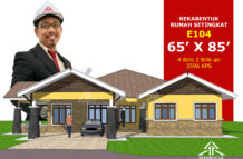 DESIGN RUMAH E104- PELAN RUMAH BANGLO 1 TINGKAT-4 BILIK (3596 KAKI PERSEGI-65’ X 85’)