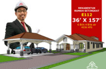 DESIGN RUMAH E112- PELAN RUMAH BANGLO 1 TINGKAT-6 BILIK (4036 KAKI PERSEGI-36’ X 157’)