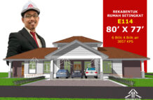 DESIGN RUMAH E114- PELAN RUMAH BANGLO 1 TINGKAT-6 BILIK (3857 KAKI PERSEGI-80’ X 77’)