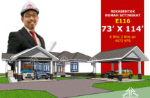 DESIGN RUMAH E116- PELAN RUMAH BANGLO 1 TINGKAT-6 BILIK (4075 KAKI PERSEGI-73’ X 114’)