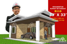 DESIGN RUMAH B116- PELAN RUMAH BANGLO 1 TINGKAT-3 BILIK (907 KAKI PERSEGI-33’ X 33’)