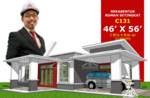 DESIGN RUMAH C131- PELAN RUMAH BANGLO 1 TINGKAT-3 BILIK (1779 KAKI PERSEGI-46’ X 56’)