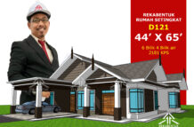 DESIGN RUMAH D121- PELAN RUMAH BANGLO 1 TINGKAT-6 BILIK (2181 KAKI PERSEGI-44’ X 65’)