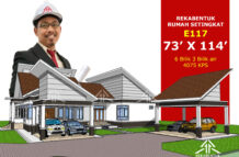 DESIGN RUMAH E117- PELAN RUMAH BANGLO 1 TINGKAT-6 BILIK (4075 KAKI PERSEGI-73’ X 114’)