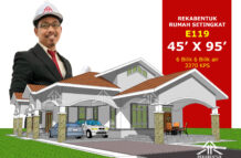 DESIGN RUMAH E119- PELAN RUMAH BANGLO 1 TINGKAT-6 BILIK (3370 KAKI PERSEGI-45’ X 95’)