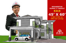DESIGN RUMAH E215- PELAN RUMAH BANGLO 2 TINGKAT 