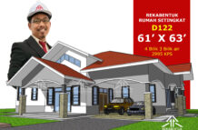 DESIGN RUMAH D122- PELAN RUMAH BANGLO 1 TINGKAT-4 BILIK (2995 KAKI PERSEGI-61’ X 63’)