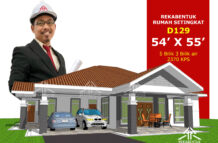 DESIGN RUMAH D129- PELAN RUMAH BANGLO 1 TINGKAT-5 BILIK (2370 KAKI PERSEGI-54’ X 55’)