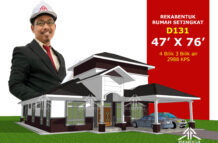 DESIGN RUMAH D131- PELAN RUMAH BANGLO 1 TINGKAT-4 BILIK (2988 KAKI PERSEGI-47’ X 76’)