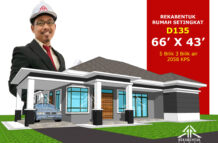 DESIGN RUMAH D135- PELAN RUMAH BANGLO 1 TINGKAT-5 BILIK (2058 KAKI PERSEGI-66’ X 43’)