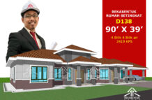 DESIGN RUMAH D138- PELAN RUMAH BANGLO 1 TINGKAT-4 BILIK (2419 KAKI PERSEGI-90’ X 39’)