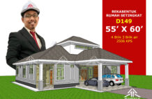 DESIGN RUMAH D149- PELAN RUMAH BANGLO 1 TINGKAT-4 BILIK (2506 KAKI PERSEGI-55’ X 60’)
