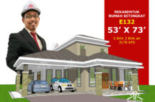DESIGN RUMAH E132- PELAN RUMAH BANGLO 1 TINGKAT-5 BILIK (3178 KAKI PERSEGI-53’ X 73’)