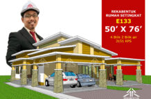 DESIGN RUMAH E133- PELAN RUMAH BANGLO 1 TINGKAT-4 BILIK (3151 KAKI PERSEGI-50’ X 76’)