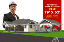 DESIGN RUMAH D110- PELAN RUMAH BANGLO 1 TINGKAT-3 BILIK (2963 KAKI PERSEGI-79’ X 62’)