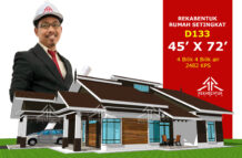 DESIGN RUMAH D133- PELAN RUMAH BANGLO 1 TINGKAT-4 BILIK (2482 KAKI PERSEGI-45’ X 72’)