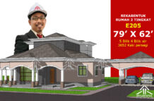 DESIGN RUMAH E205- PELAN RUMAH BANGLO 2 TINGKAT 
