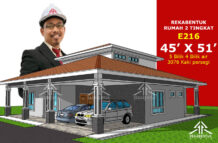DESIGN RUMAH E216- PELAN RUMAH BANGLO 2 TINGKAT 