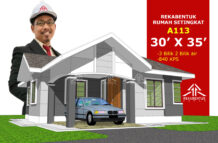 DESIGN RUMAH A113- PELAN RUMAH BANGLO 1 TINGKAT-3 BILIK (840 KAKI PERSEGI-30’ X 35’)