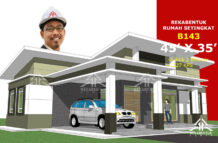 DESIGN RUMAH B143- PELAN RUMAH BANGLO 1 TINGKAT-3 BILIK (1227 KAKI PERSEGI-45’ X 35’)