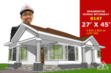DESIGN RUMAH B147- PELAN RUMAH BANGLO 1 TINGKAT-3 BILIK (1237 KAKI PERSEGI-27’ X 45’)
