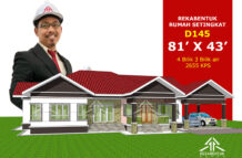 DESIGN RUMAH D145- PELAN RUMAH BANGLO 1 TINGKAT-4 BILIK (2655 KAKI PERSEGI-81’ X 43’)