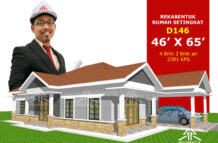 DESIGN RUMAH D146- PELAN RUMAH BANGLO 1 TINGKAT-4 BILIK (2381 KAKI PERSEGI-46’ X 65’)