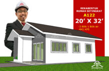 DESIGN RUMAH A122- PELAN RUMAH BANGLO 1 TINGKAT-3 BILIK (641 KAKI PERSEGI-20’ X 32’)