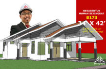 DESIGN RUMAH B173- PELAN RUMAH BANGLO 1 TINGKAT-3 BILIK (1002 KAKI PERSEGI-34’ X 42’)