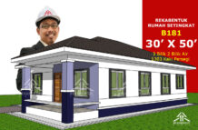 DESIGN RUMAH B181- PELAN RUMAH BANGLO 1 TINGKAT-3 BILIK (1303 KAKI PERSEGI-30’ X 50’)