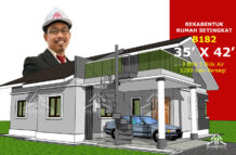 DESIGN RUMAH B182- PELAN RUMAH BANGLO 1 TINGKAT-3 BILIK (1280 KAKI PERSEGI-35’ X 42’)