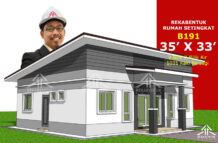 DESIGN RUMAH B191- PELAN RUMAH BANGLO 1 TINGKAT-3 BILIK (1031 KAKI PERSEGI-35’ X 33’)