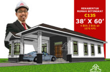 DESIGN RUMAH C135- PELAN RUMAH BANGLO 1 TINGKAT-4 BILIK (1878 KAKI PERSEGI-38’ X 60’)