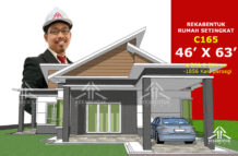 DESIGN RUMAH C165- PELAN RUMAH BANGLO 1 TINGKAT-4 BILIK (1856 KAKI PERSEGI-63’ X 46’)