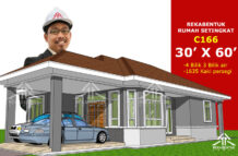 DESIGN RUMAH C166- PELAN RUMAH BANGLO 1 TINGKAT-4 BILIK (1635 KAKI PERSEGI-30’ X 60’)
